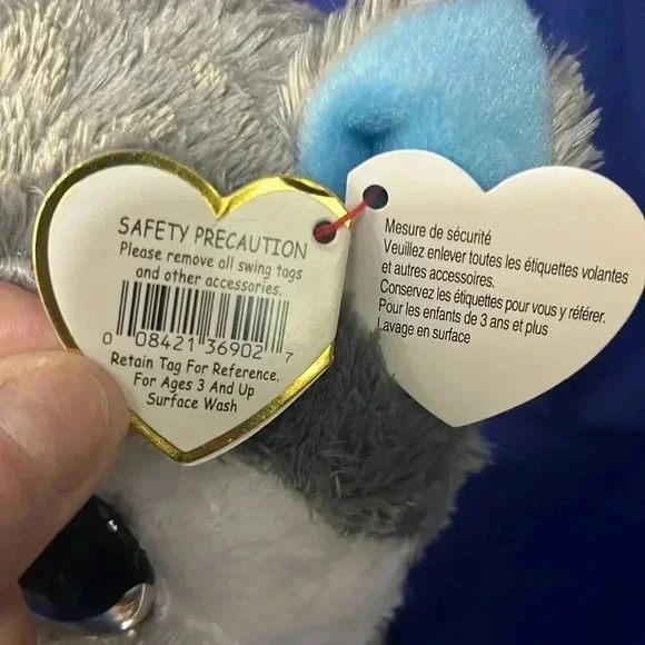 Ty beanie Boo SLUSH the Husky (Glitter Eyes) 10” 💙 - Picture 9 of 9